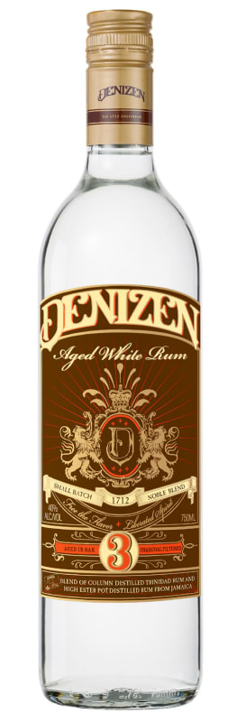 Denizen 3 Year Aged White Rum Front Bottle Shot