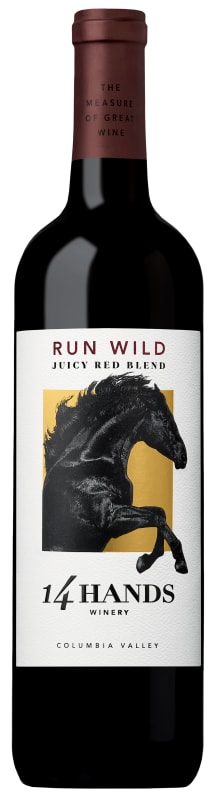 14 Hands Run Wild Juicy Red Blend 2021 Front Bottle Shot