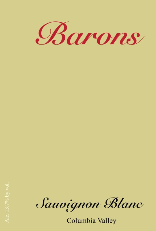 Barons Winery Sauvignon Blanc 2013 Front Label