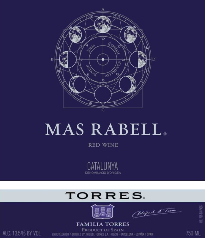 Torres Mas Rabell Tinto 2014 Front Label