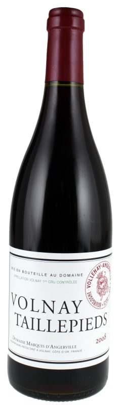 Domaine Marquis d'Angerville Volnay Taillepieds Premier Cru 2008 Front Bottle Shot