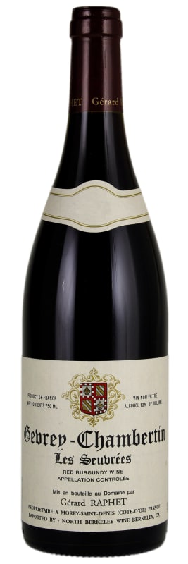 Domaine Gerard Raphet Gevrey-Chambertin Les Seuvrees 2018 Front Bottle Shot