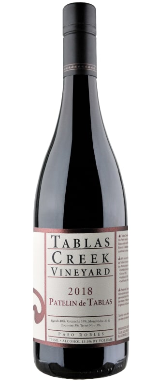 Tablas Creek Patelin de Tablas Rouge 2018 Front Bottle Shot