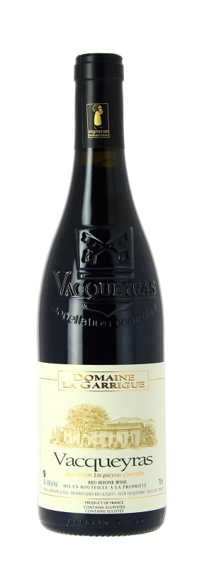 Domaine La Garrigue Vacqueyras 2018 Front Bottle Shot