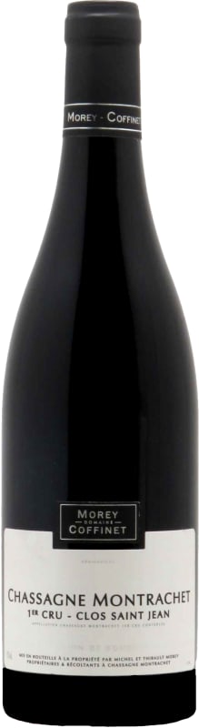 Morey-Coffinet Chassagne Montrachet Clos Saint Jean Premier Cru Rouge 2023 Front Bottle Shot