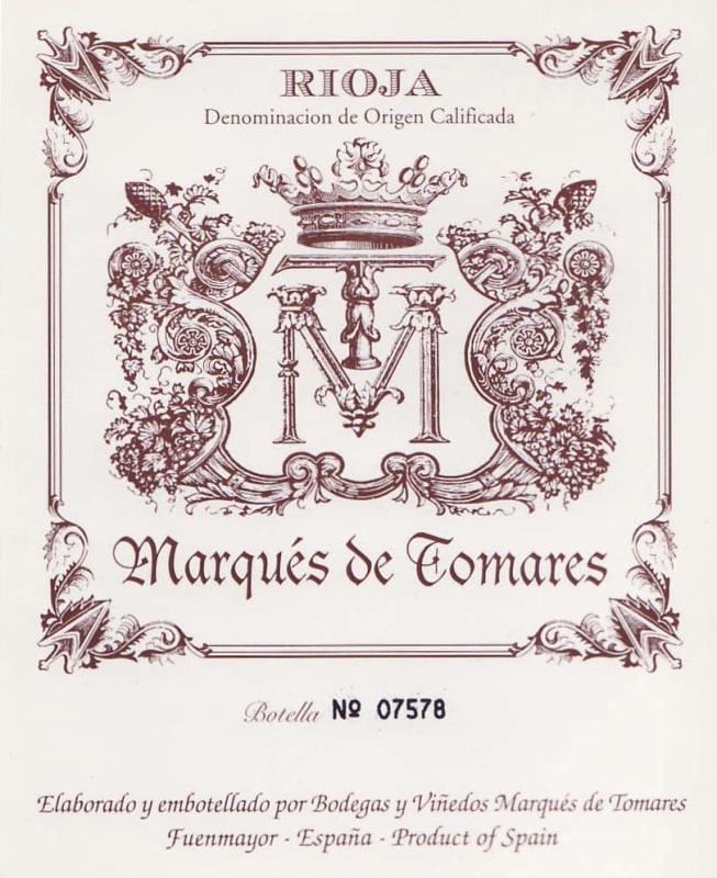 Marques de Tomares Gran Reserva 2008 Front Label