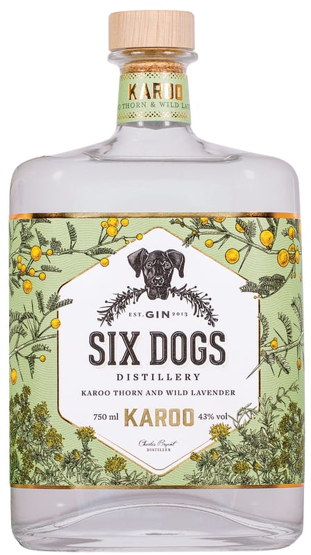 Six Dogs Karoo Gin Front Bottle Shot