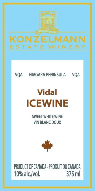 Konzelmann Vidal Ice Wine 2010 Front Label