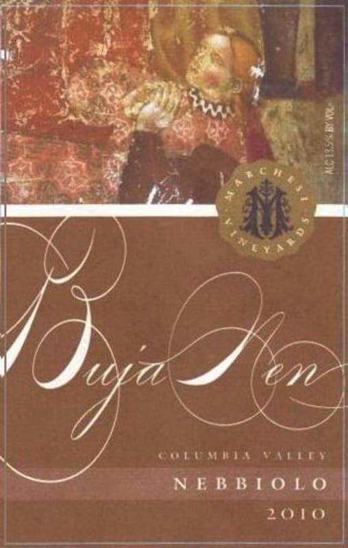 Marchesi Vineyards Buja Nen Nebbiolo 2010 Front Label