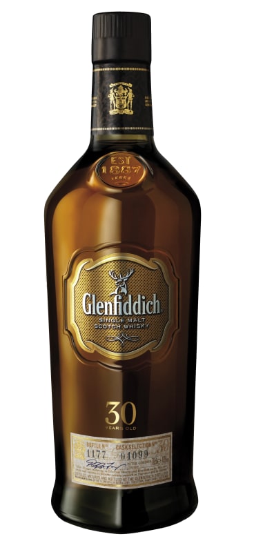 Glenfiddich 30 Year Single Malt Scotch Whisky Front Bottle Shot