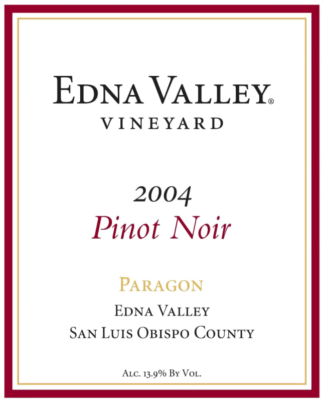 Edna Valley Vineyard Pinot Noir 2004 Front Label