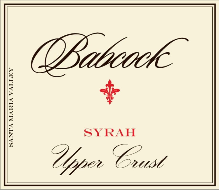 Babcock Upper Crust Syrah 2015 Front Label