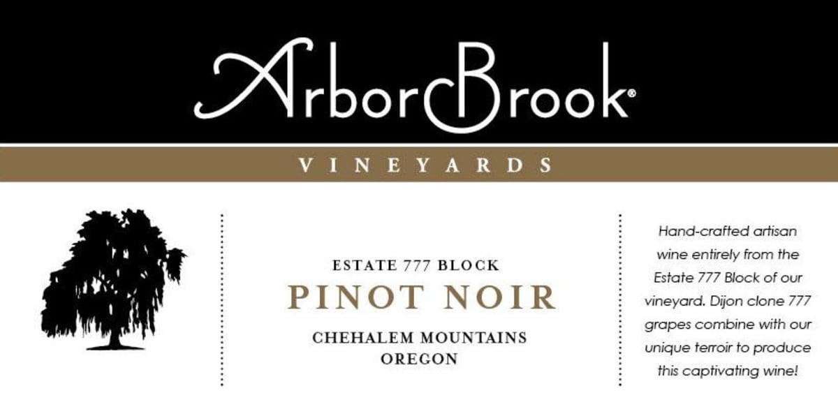 ArborBrook Vineyards Estate 777 Block Pinot Noir 2010 Front Label