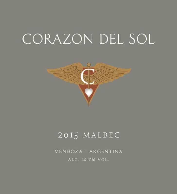 Corazon del Sol Malbec 2015 Front Label