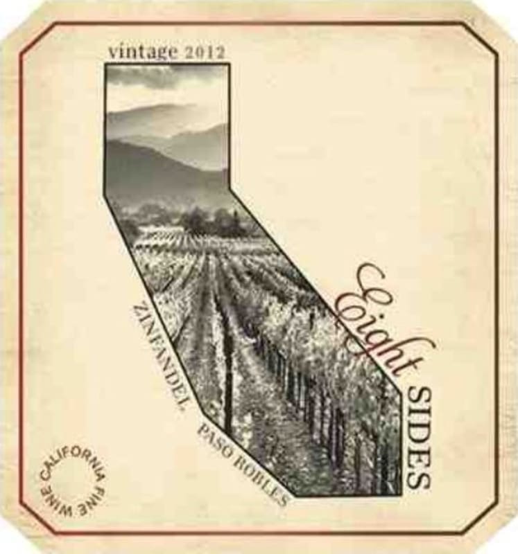 Eight Sides Paso Robles Zinfandel 2012 Front Label