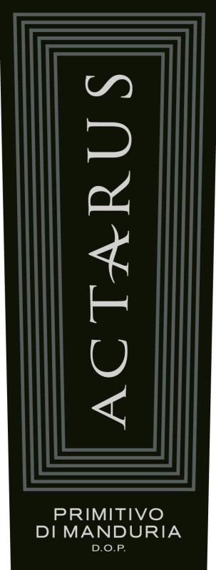 Actarus Primitivo di Manduria 2016 Front Label