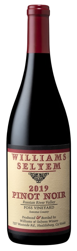 Williams Selyem Foss Vineyard Pinot Noir 2019 Front Bottle Shot