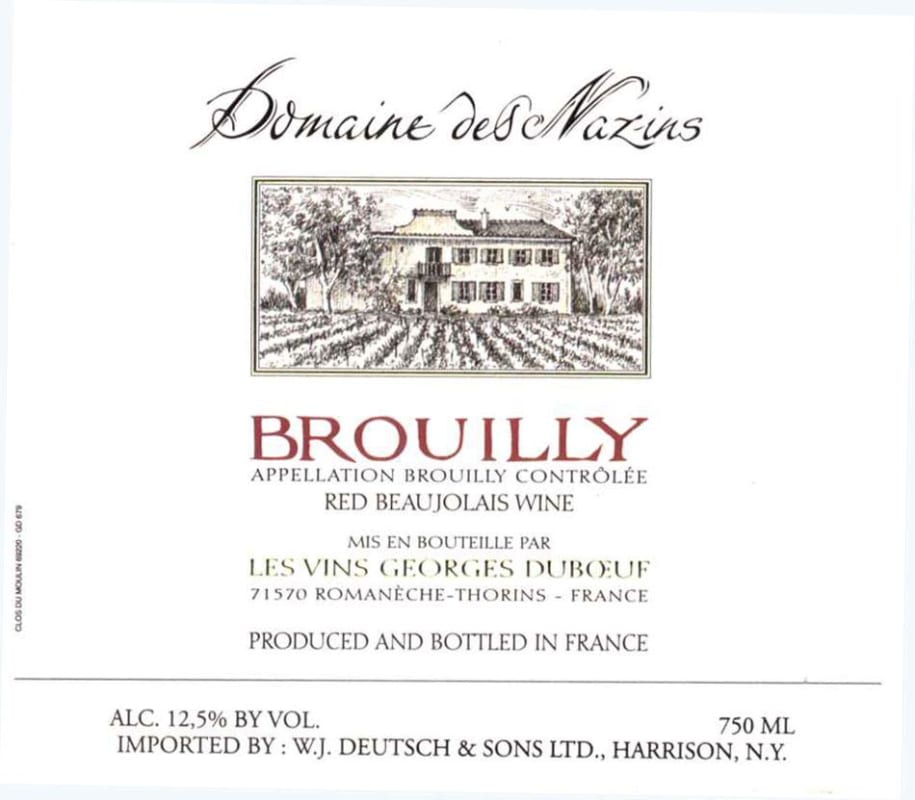 Duboeuf Brouilly Domaine des Nazins 2007 Front Label