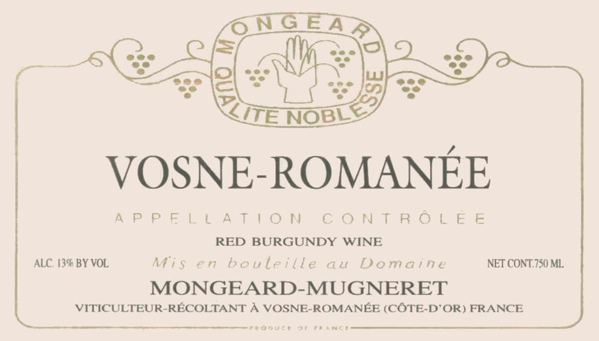 Mongeard-Mugneret Cote de Nuits Vosne-Romanee 2011 Front Label