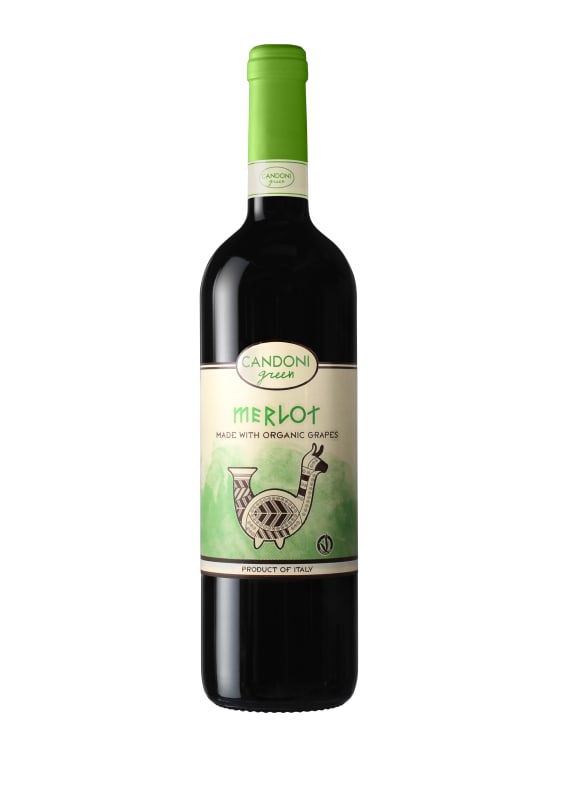 Candoni Organic Merlot 2017 Front Bottle Shot