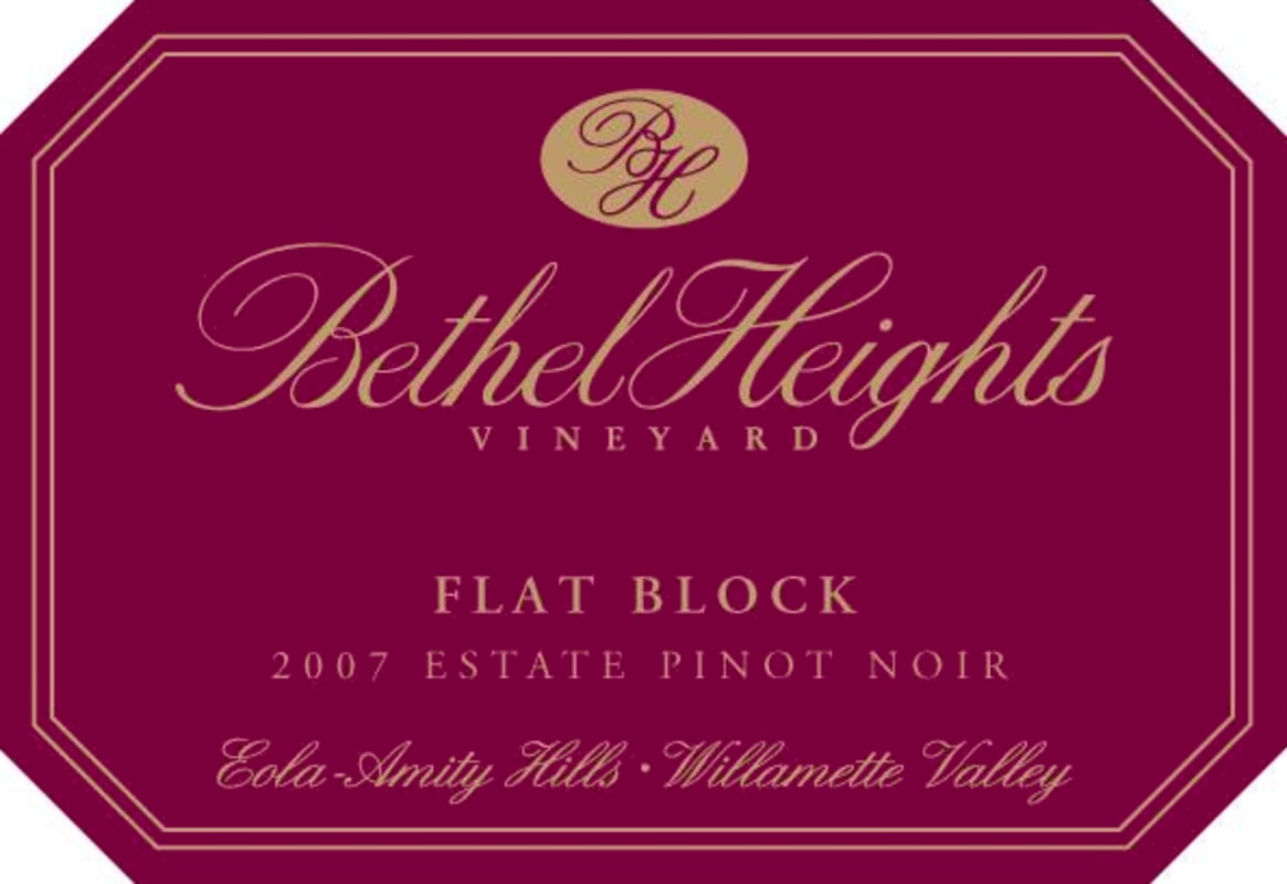 Bethel Heights Flat Block Pinot Noir 2007 Front Label