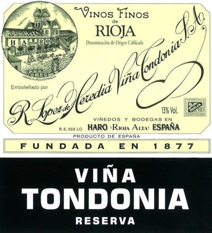 R. Lopez de Heredia Rioja Vina Tondonia Reserva (1.5 Liter Magnum) 2012 Front Label