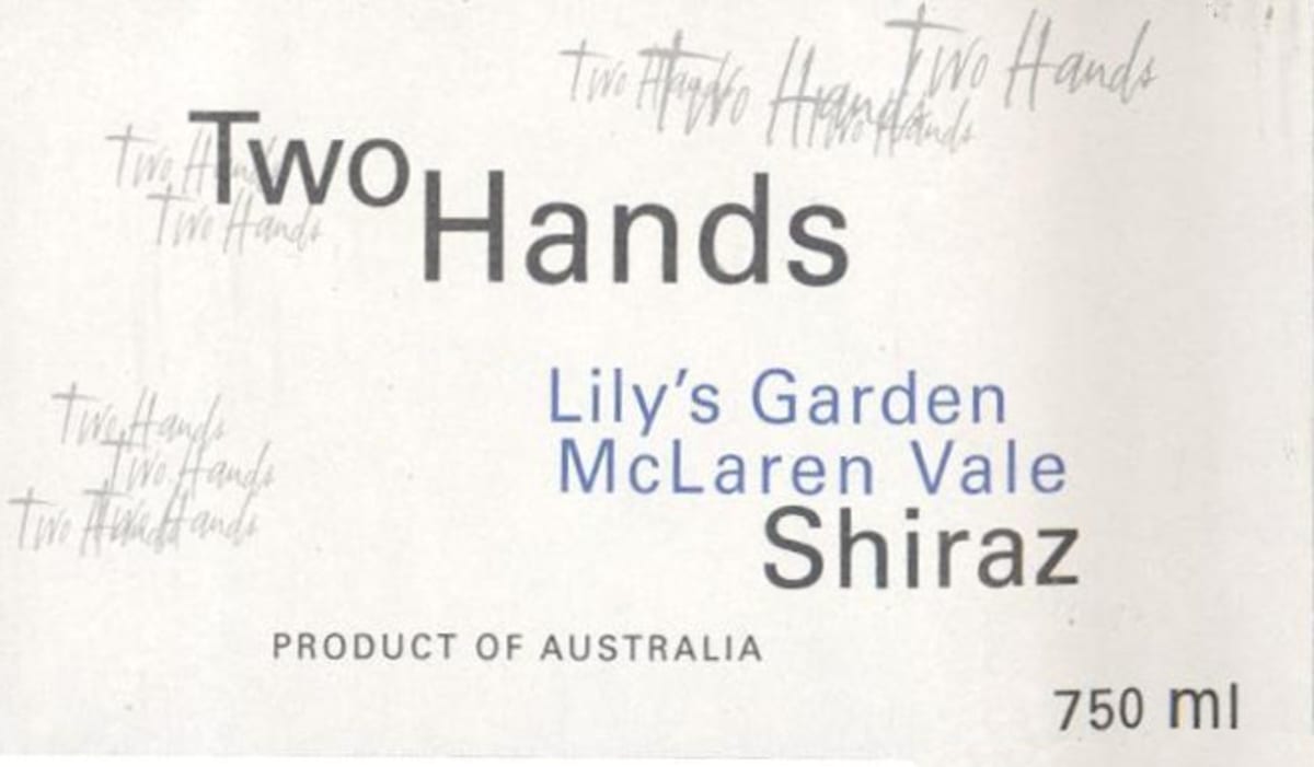 Two Hands Lily's Garden Shiraz 2002 Front Label