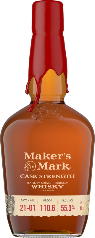 Maker's Mark Cask Strength Kentucky Straight Bourbon Whiskey Front Bottle Shot