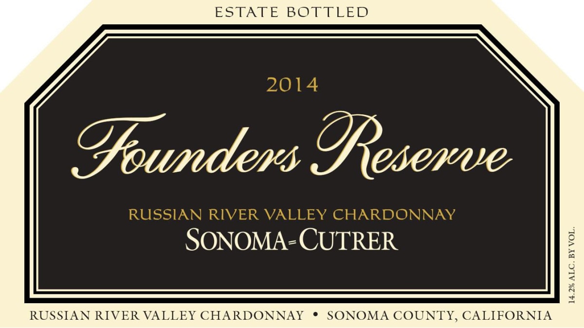 Sonoma-Cutrer 'Founder's Reserve' Chardonnay 2014 Front Label