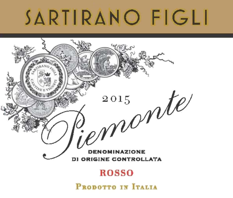 Sartirano Figli Cantine e Vigneti Piemonte Rosso 2015 Front Label