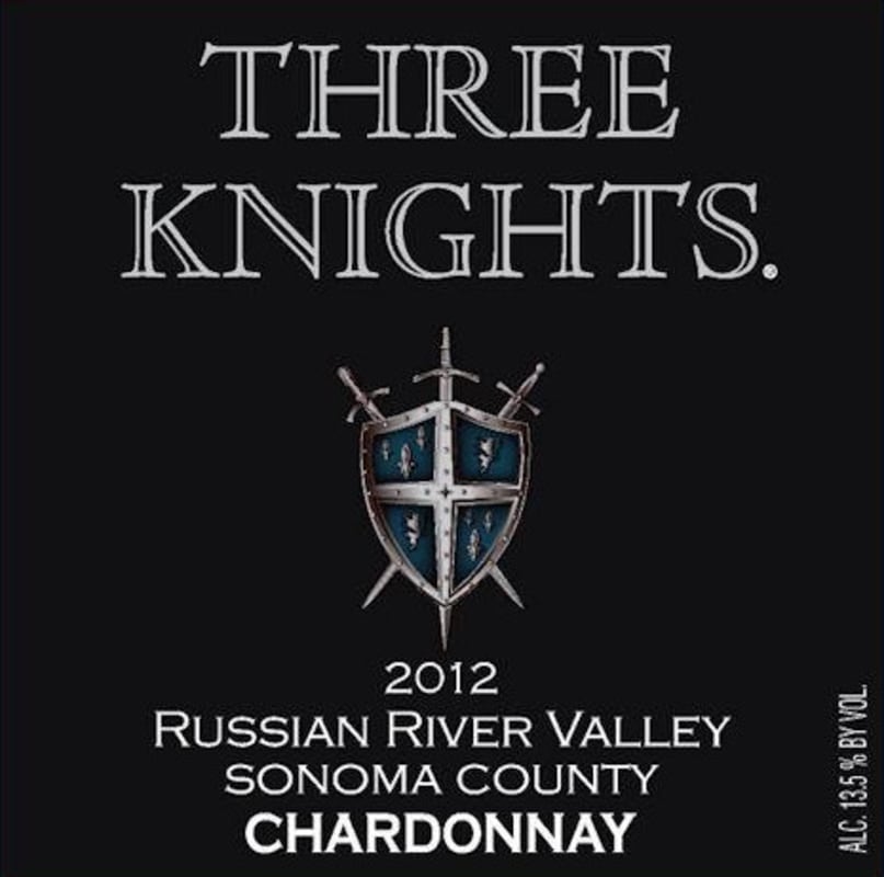 Three Knights Russian River Valley Sonoma County Chardonnay 2012 Front Label