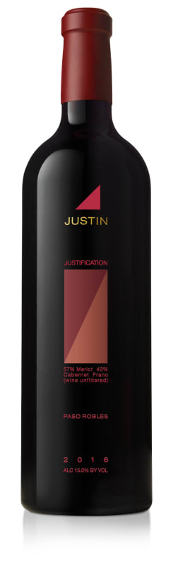 Justin Justification 2016 Front Bottle Shot