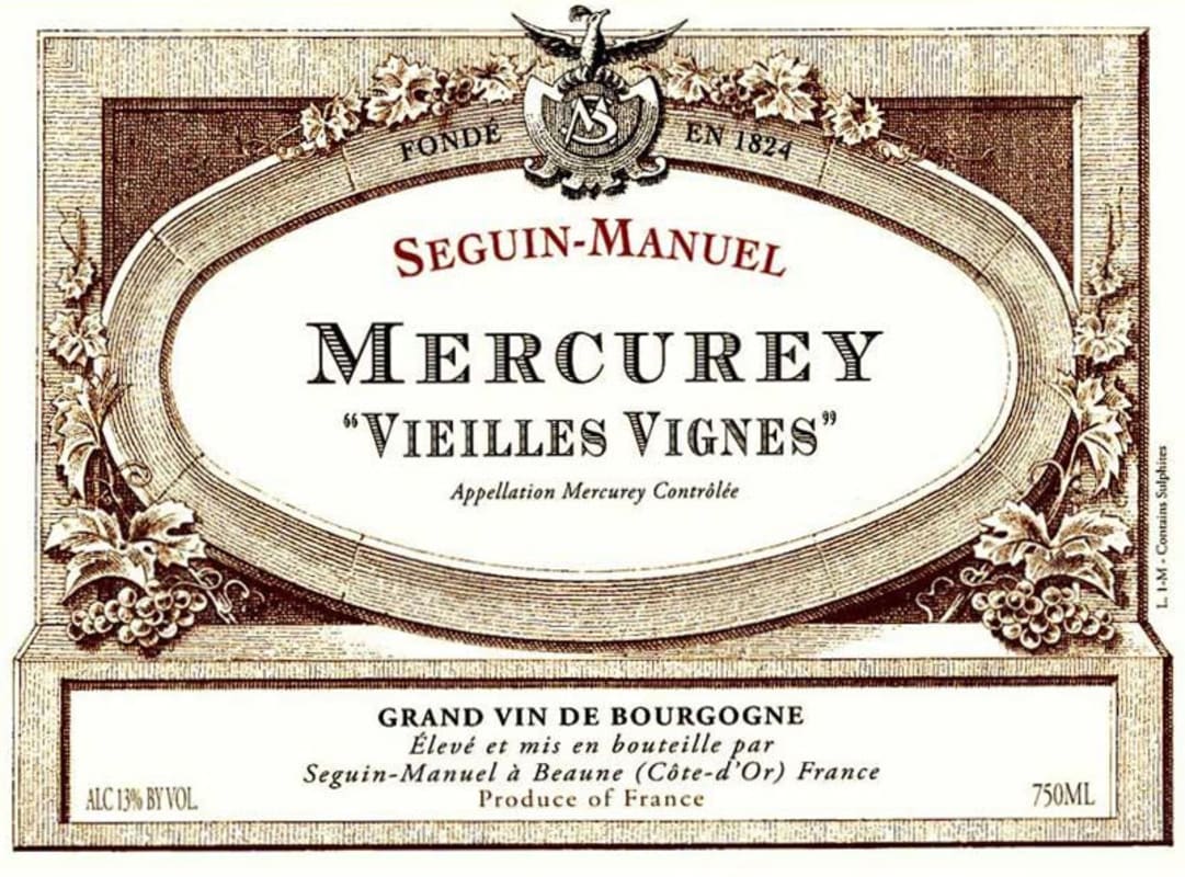 Domaine Seguin-Manuel Mercurey Vieilles Vignes 2015 Front Label
