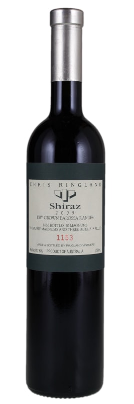 Chris Ringland Three Rivers Dry Grown Shiraz (1.5 Liter Magnum) 2005 Front Bottle Shot