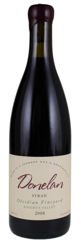 Donelan Obsidian Vineyard Syrah 2008 Front Bottle Shot