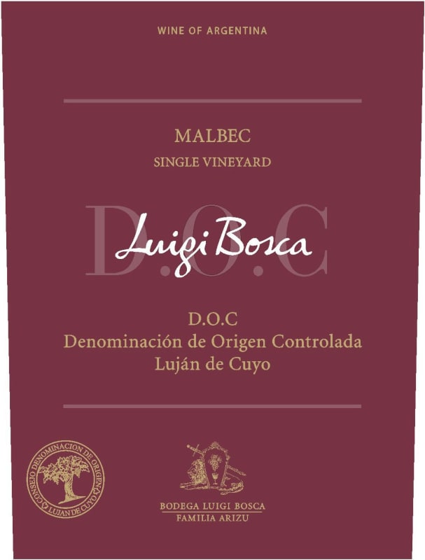 Luigi Bosca Single Vineyard Malbec 2014 Front Label