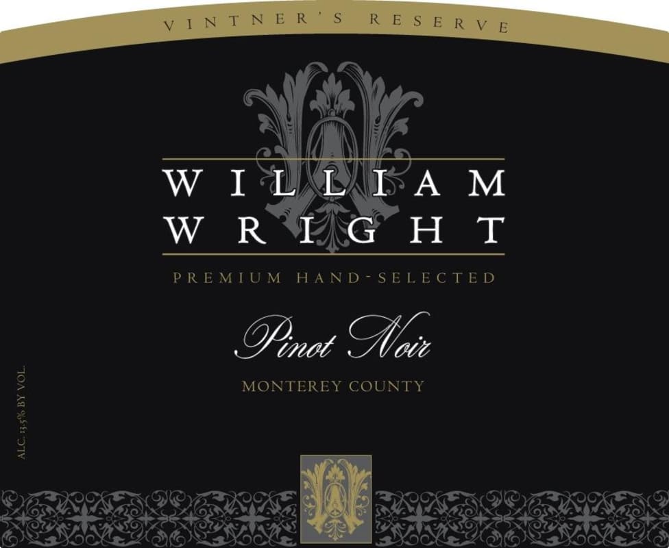 William Wright Monterey County Pinot Noir 2014 Front Label