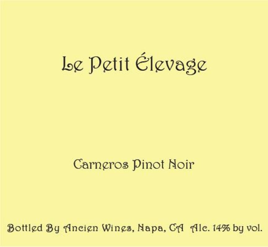 Ancien Wines Le Petit Elevage Pinot Noir 2016 Front Label