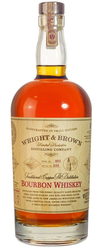 Wright & Brown Distilling Co. Bourbon Whiskey Front Bottle Shot