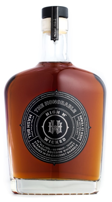 High N' Wicked The Honorable Straight Bourbon Whiskey Front Bottle Shot