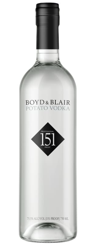 Boyd & Blair Professional Proof 151 Vodka Front Bottle Shot