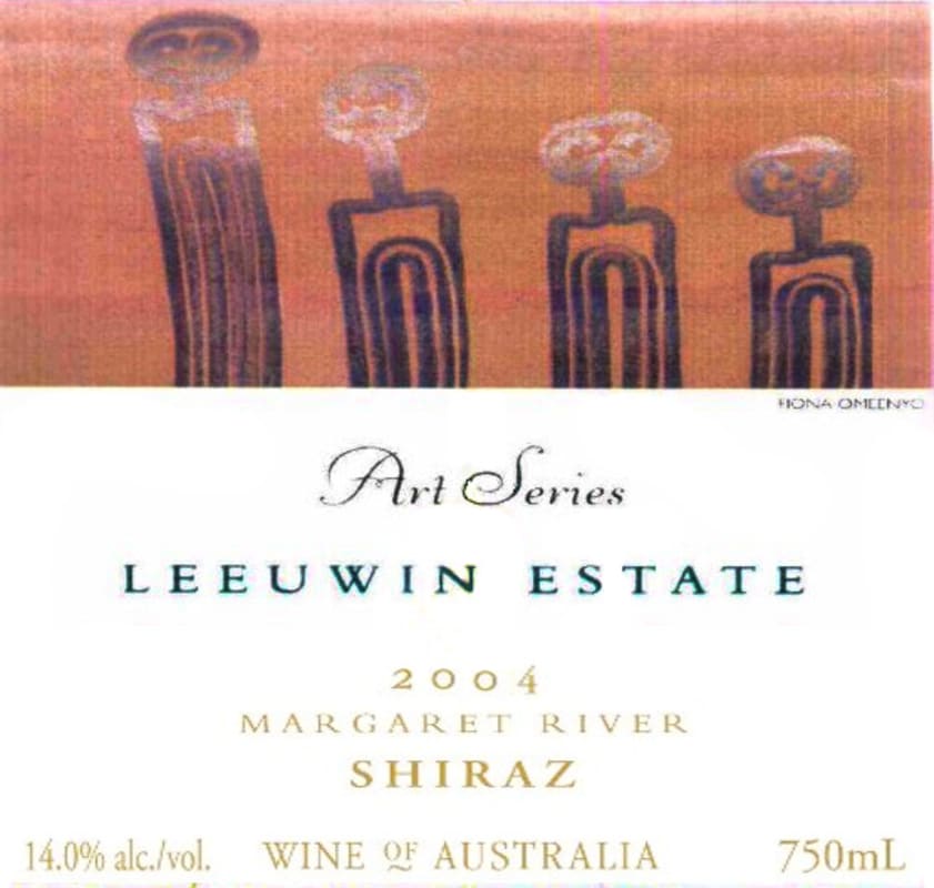 Leeuwin Estate Art Series Shiraz 2004 Front Label