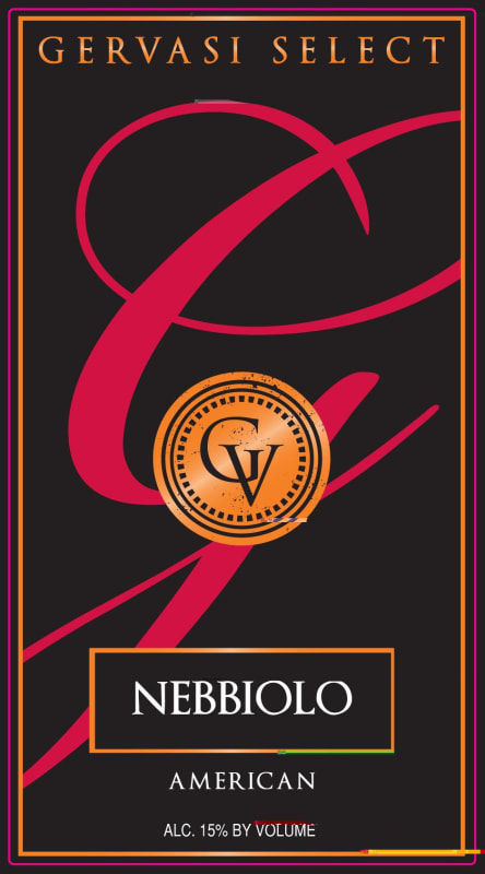 Gervasi Vineyard Nebbiolo Front Label