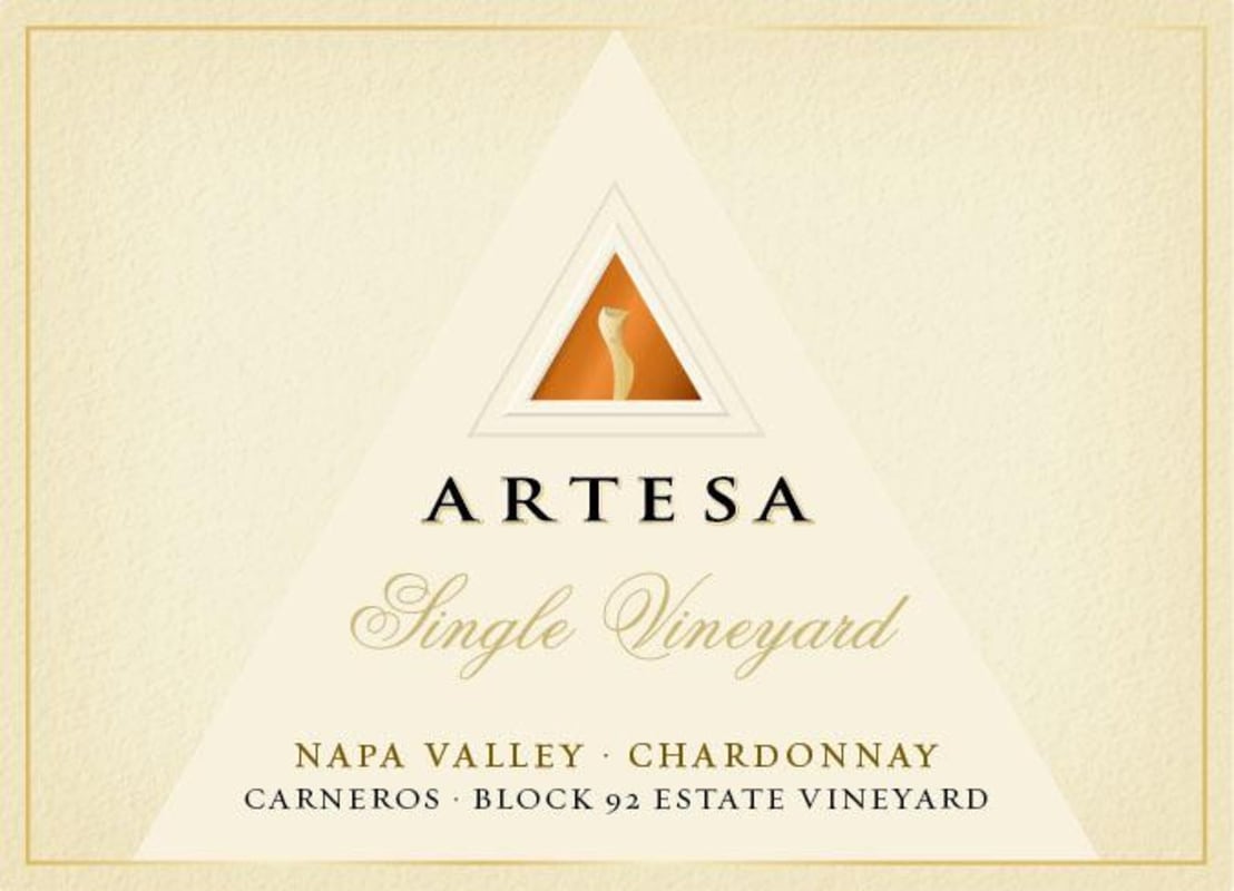 Artesa Single Vineyard Block 92 Chardonnay 2017 Front Label