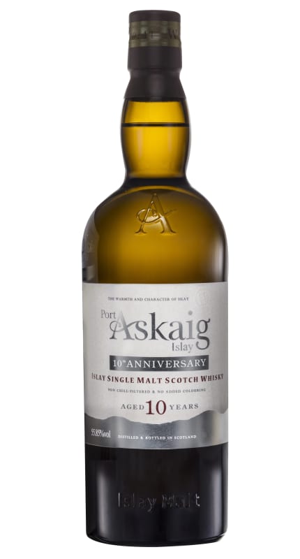 Port Askaig 10 Year 10th Anniversary Single Malt Scotch Whisky Front Bottle Shot