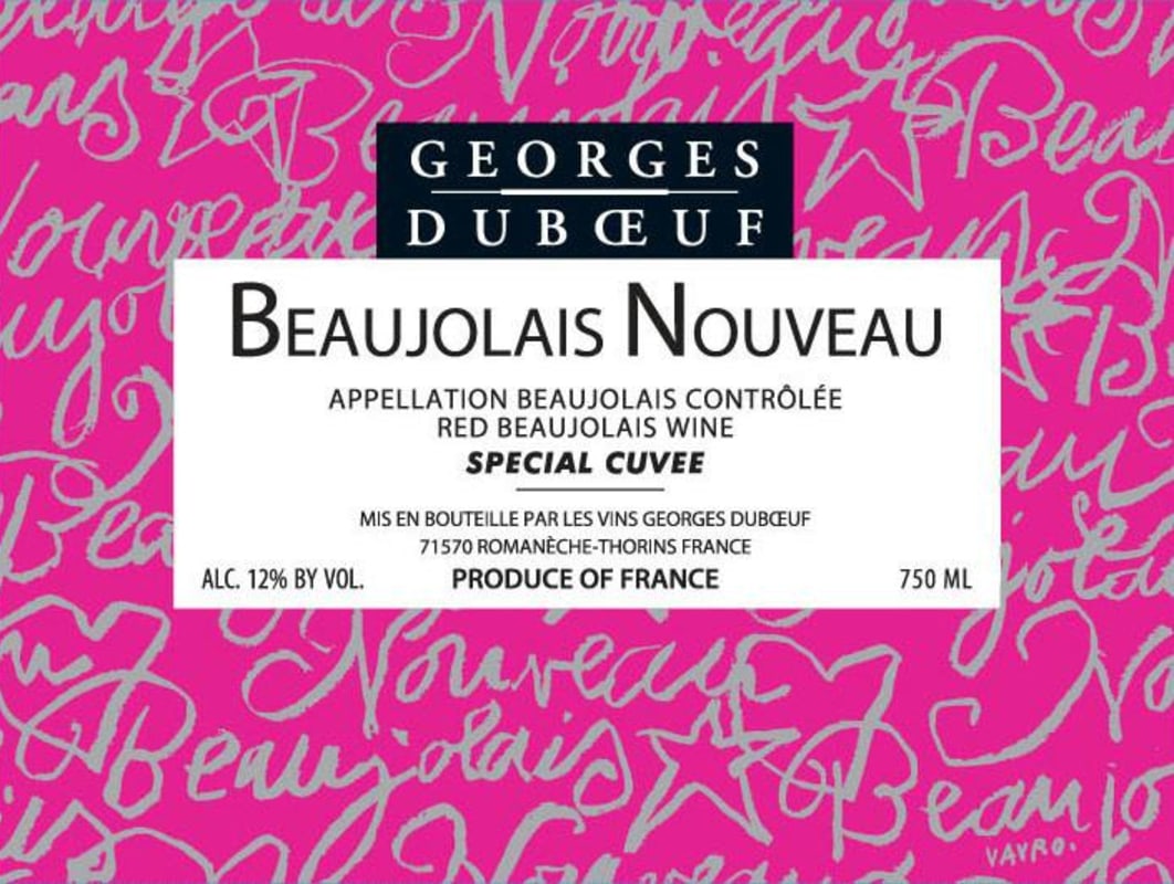 Duboeuf Beaujolais Nouveau Special Cuvee 2012 Front Label
