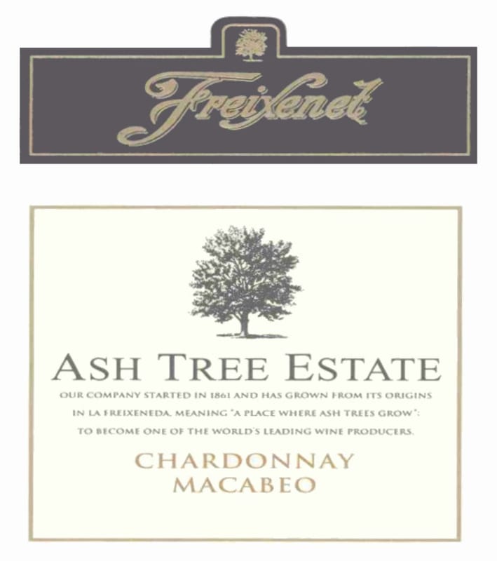 Freixenet Ash Tree Estate Chardonnay Macabeo 2014 Front Label