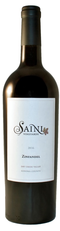 Saini Dry Creek Zinfandel 2016 Front Bottle Shot