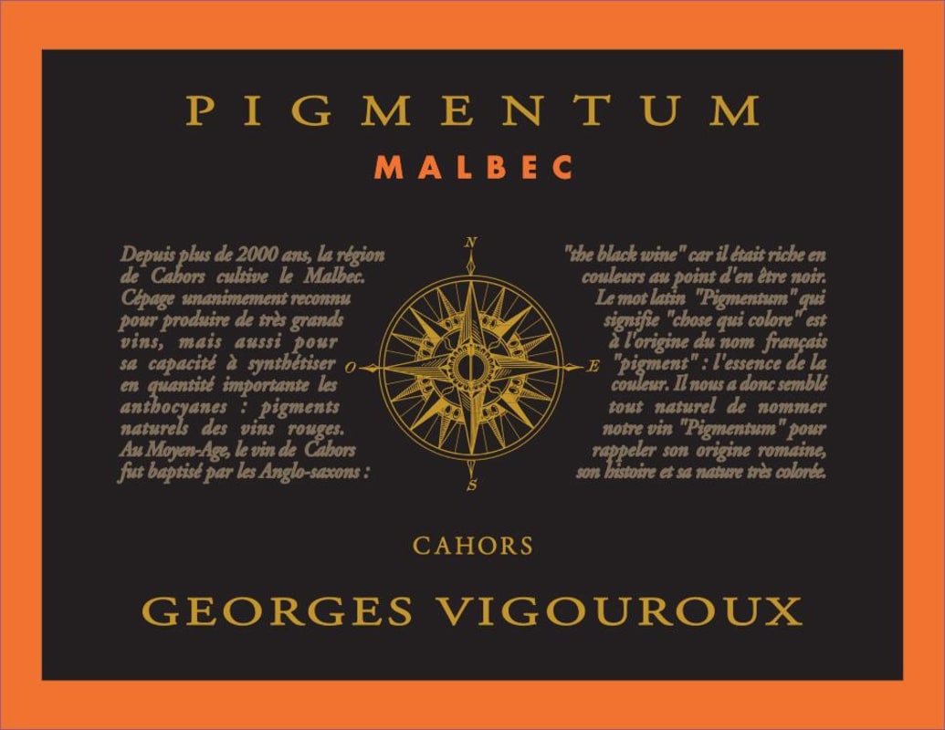 Georges Vigouroux Pigmentum Malbec 2015 Front Label