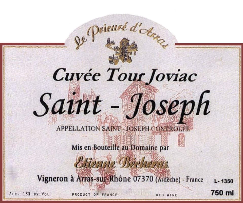 Etienne Becheras Le Prieure d'Arras Cuvee Tour Joviac 2013 Front Label